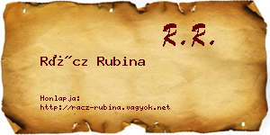 Rácz Rubina névjegykártya