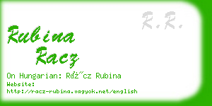 rubina racz business card
